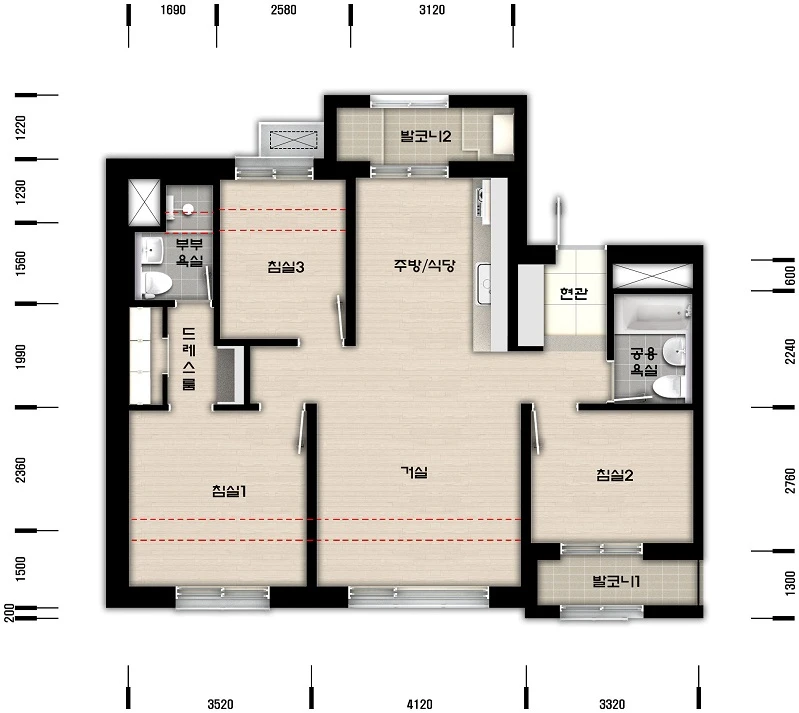 고산센트레빌엔에이치에프 59A 주택형 평면도