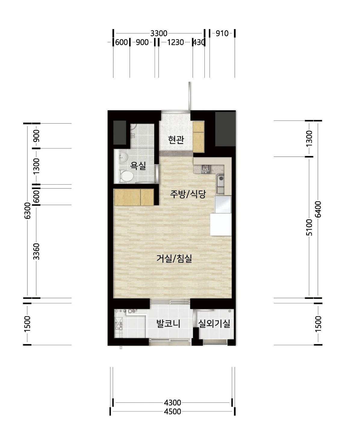 안성청사복합주택 25A 주택형 평면도