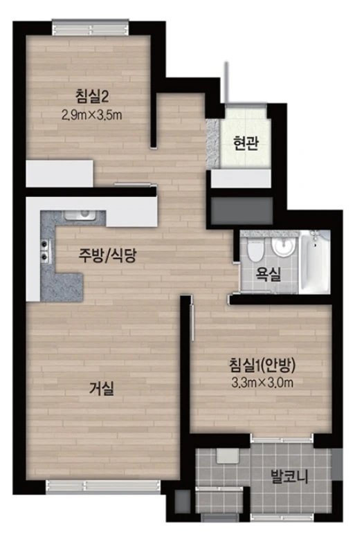 탑석센트럴자이 49A 주택형 평면도